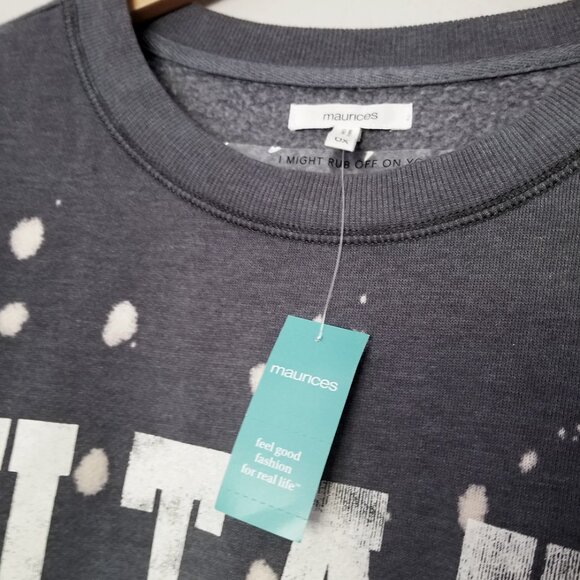 NEW Maurices Utah Tie Dye Ombre Sweatshirt Women Plus Size 0X Blue/Off White $40 - Picture 6 of 14